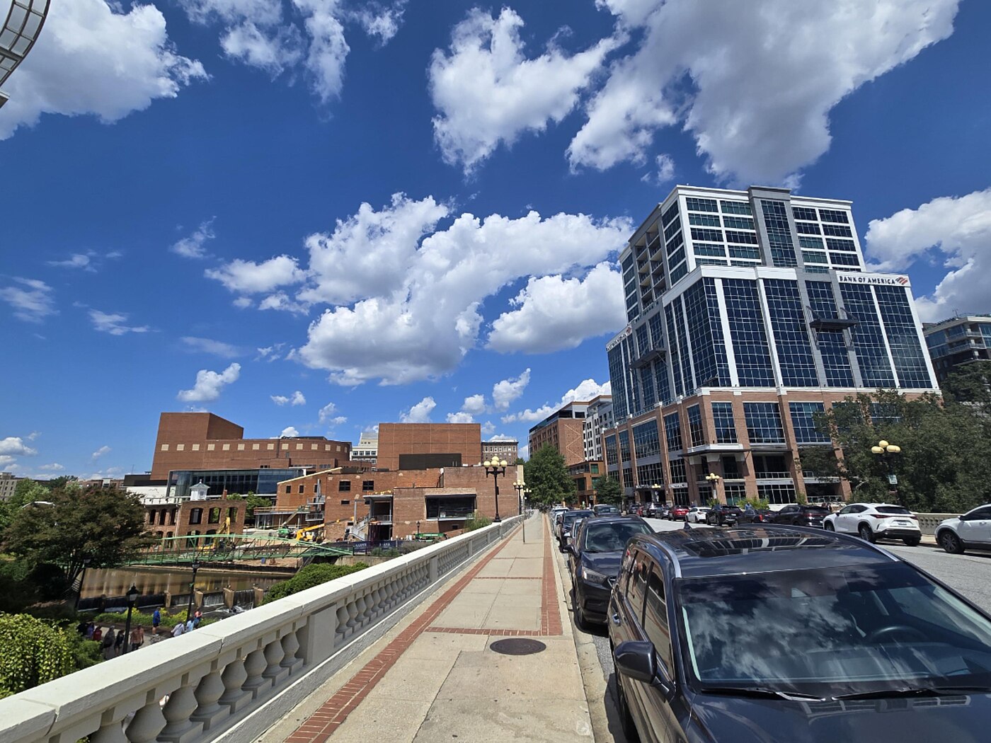 Greenville, SC skyline from the Main Street Bridge over the Reedy River